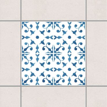 Adesivo per piastrelle - Blue White Pattern Series No.6 10cm x 10cm