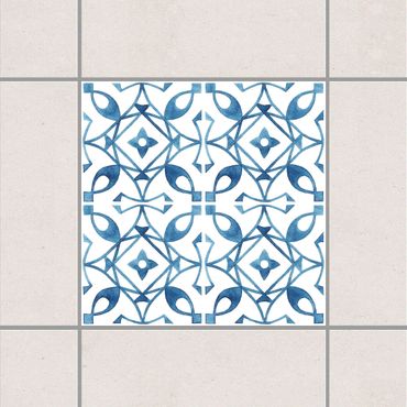 Adesivo per piastrelle - Blue White Pattern Series No.8 10cm x 10cm
