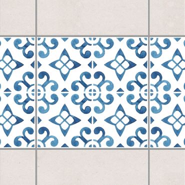 Bordo adesivo per piastrelle - Blue White Pattern Series No.5 10cm x 10cm