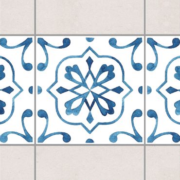 Bordo adesivo per piastrelle - Pattern Blue White Series No.4 10cm x 10cm