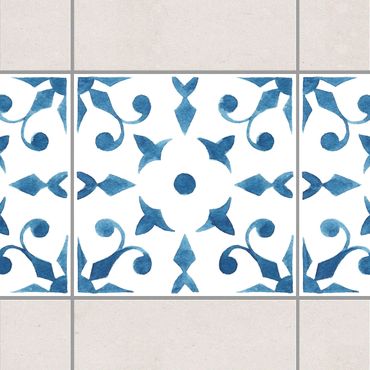 Bordo adesivo per piastrelle - Pattern Blue White Series No.6 10cm x 10cm