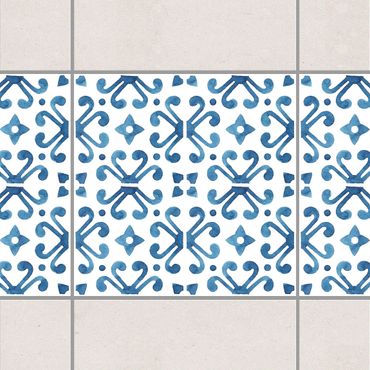 Bordo adesivo per piastrelle - Blue White Pattern Series No.7 15cm x 15cm
