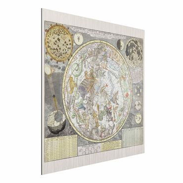 Stampa su alluminio spazzolato - Vintage Ancient Mappa Stellare - Quadrato 1:1