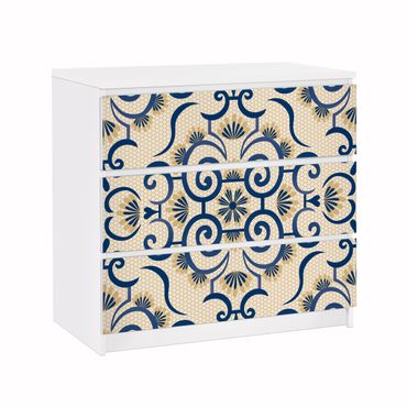 Carta adesiva per mobili IKEA - Malm Cassettiera 3xCassetti - Tips ornament in beige