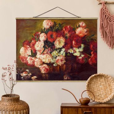 Foto su tessuto da parete con bastone - Auguste Renoir - Natura morta con peonie - Orizzontale 3:4