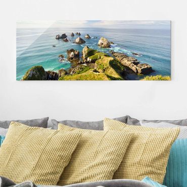 Quadro in vetro - Nugget Point In New Zealand - Panoramico