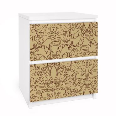 Carta adesiva per mobili IKEA - Malm Cassettiera 2xCassetti - Spiritual pattern beige