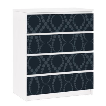 Carta adesiva per mobili IKEA - Malm Cassettiera 4xCassetti - Black Pearls Ornament