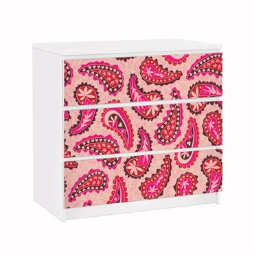 Carta adesiva per mobili IKEA - Malm Cassettiera 3xCassetti - Happy Paisley Design