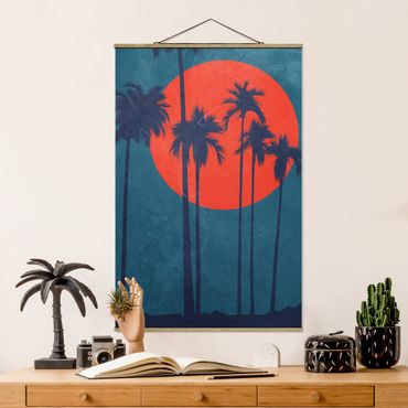 Foto su tessuto da parete con bastone - Palma sulla Costa Azzurra - Verticale 3:2