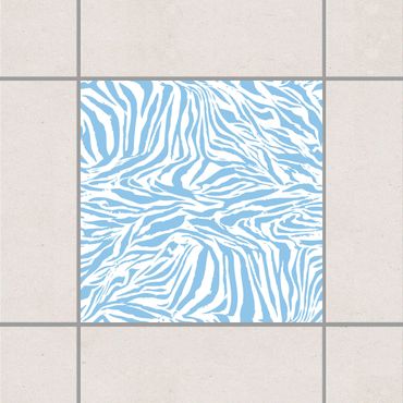 Adesivo per piastrelle - Zebra Design Light Blue 10cm x 10cm