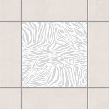 Adesivo per piastrelle - Zebra Design Light Grey 10cm x 10cm