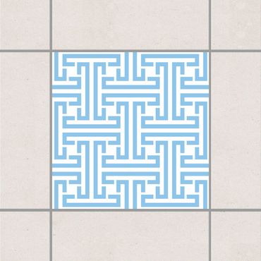 Adesivo per piastrelle - Decorative Labyrinth Light Blue 15cm x 15cm