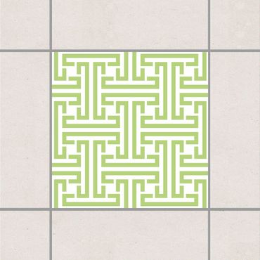 Adesivo per piastrelle - Decorative labyrinth Spring Green 15cm x 15cm
