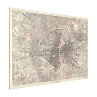 Lavagna magnetica - Mappa vintage Paris