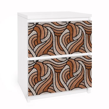 Carta adesiva per mobili IKEA - Malm Cassettiera 2xCassetti - Woodcut in brown