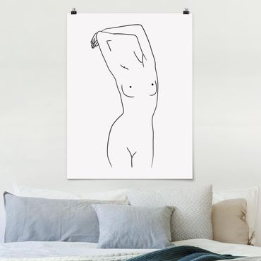 Poster - Line Art Nudo Bianco e nero - Verticale 4:3