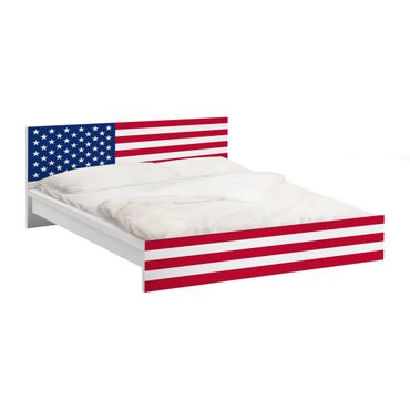 Carta adesiva per mobili IKEA - Malm Letto basso 140x200cm Flag of America 1