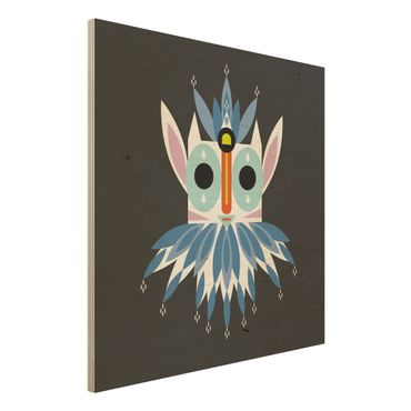 Stampa su legno - Collage Mask Ethnic - Gnome - Quadrato 1:1