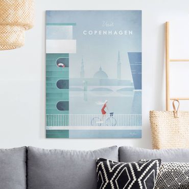 Stampa su tela - Poster di viaggio - Copenaghen - Verticale 4:3