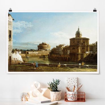Poster - Bernardo Bellotto - Veduta di Roma sulle rive - Orizzontale 2:3