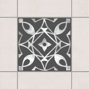 Adesivo per piastrelle - Pattern Dark Gray White Series No.08