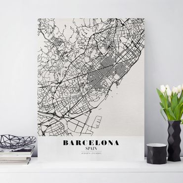 Stampa su tela - Barcelona City Map - Classic - Verticale 3:4