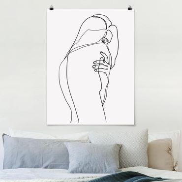 Poster - Line Art Nudo spalla Bianco e nero - Verticale 4:3