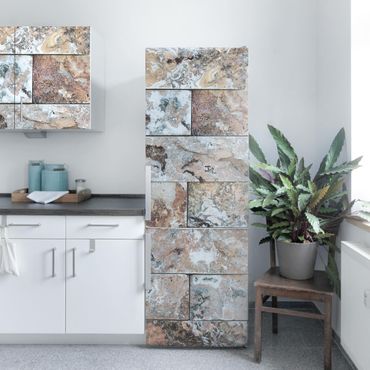 Pellicola adesiva - Muro di pietra effetto marmo naturale