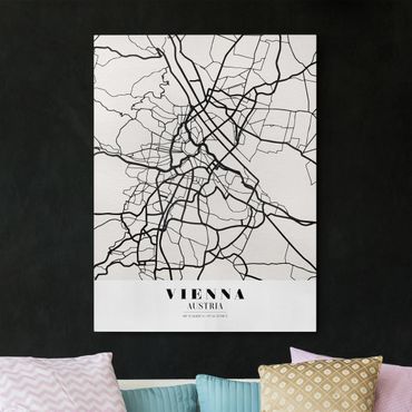 Stampa su tela - Vienna City Map - Classic - Verticale 3:4