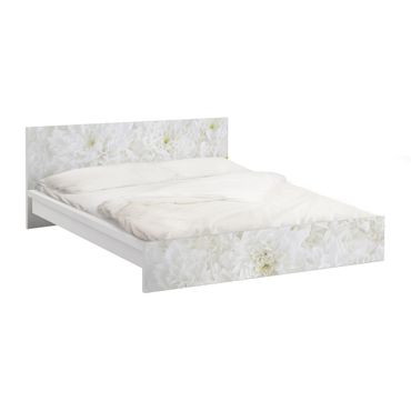 Carta adesiva per mobili IKEA Malm Letto basso 160x200cm - Dahlias Flower Sea White