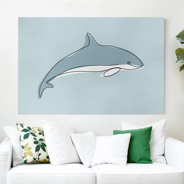 Quadri su tela - Dolphin Line Art