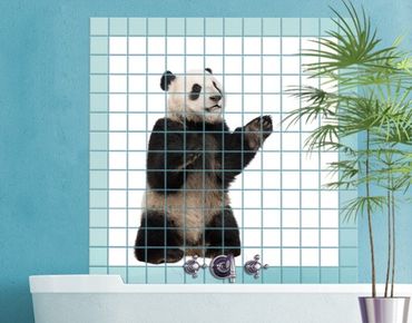 Adesivo per piastrelle - Sitting Panda