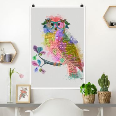 Poster - Arcobaleno Splash Owl - Verticale 3:2