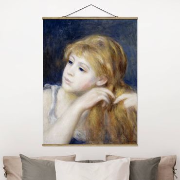 Foto su tessuto da parete con bastone - Auguste Renoir - testa di una ragazza - Verticale 4:3