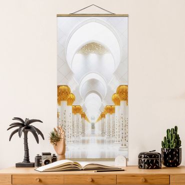 Quadro su tessuto con stecche per poster - Moschea In Oro - Verticale 2:1