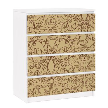 Carta adesiva per mobili IKEA - Malm Cassettiera 4xCassetti - Spiritual pattern beige