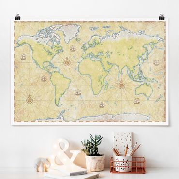Poster - Mappa del mondo - Orizzontale 2:3