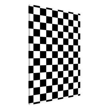 Lavagna magnetica - Trama geometrica di scacchiera in bianco e nero