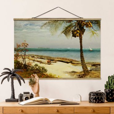Foto su tessuto da parete con bastone - Albert Bierstadt - Costa nei tropici - Orizzontale 2:3
