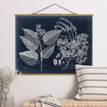 Foto su tessuto da parete con bastone - Foliage Dark Blue - Annotto - Orizzontale 3:4