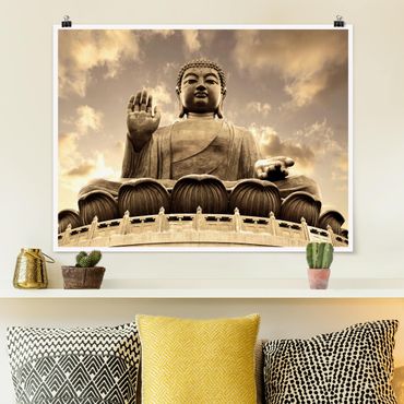 Poster - Big Buddha Seppia - Orizzontale 3:4