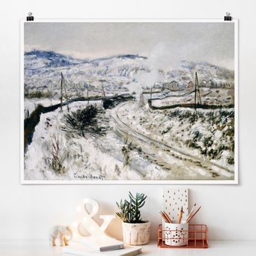 Poster - Claude Monet - Treno Nella Neve - Orizzontale 3:4