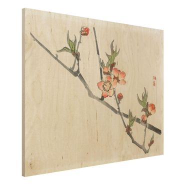 Stampa su legno - Asian Vintage Disegno Cherry Blossom Branch - Orizzontale 3:4