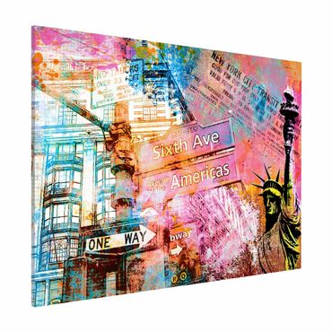 Lavagna magnetica - Sixth Avenue New York Collage - Formato orizzontale 3:4