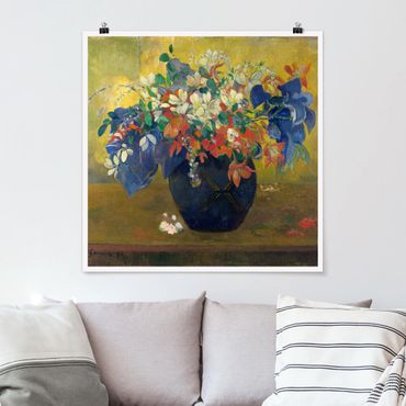 Poster - Paul Gauguin - vaso con fiori - Quadrato 1:1