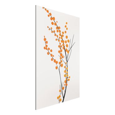Stampa su alluminio - Mondo vegetale grafico - Bacche in arancione - Verticale 3:2