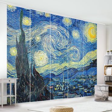 Tende scorrevoli set - Vincent Van Gogh - Notte stellata - 5 Pannelli