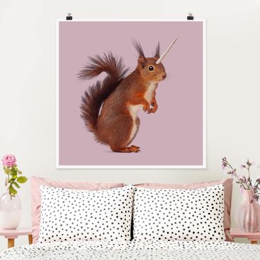 Poster - Unicorn Squirrel - Quadrato 1:1