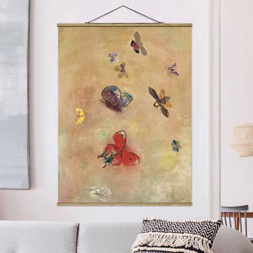 Foto su tessuto da parete con bastone - Odilon Redon - farfalle colorate - Verticale 4:3